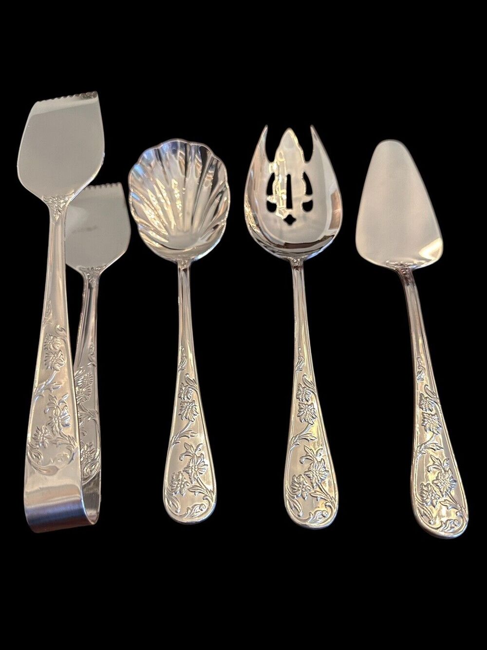 Reed & Barton Stainless Queen’s Garden 4 pc serving set Vintage Discontinued
